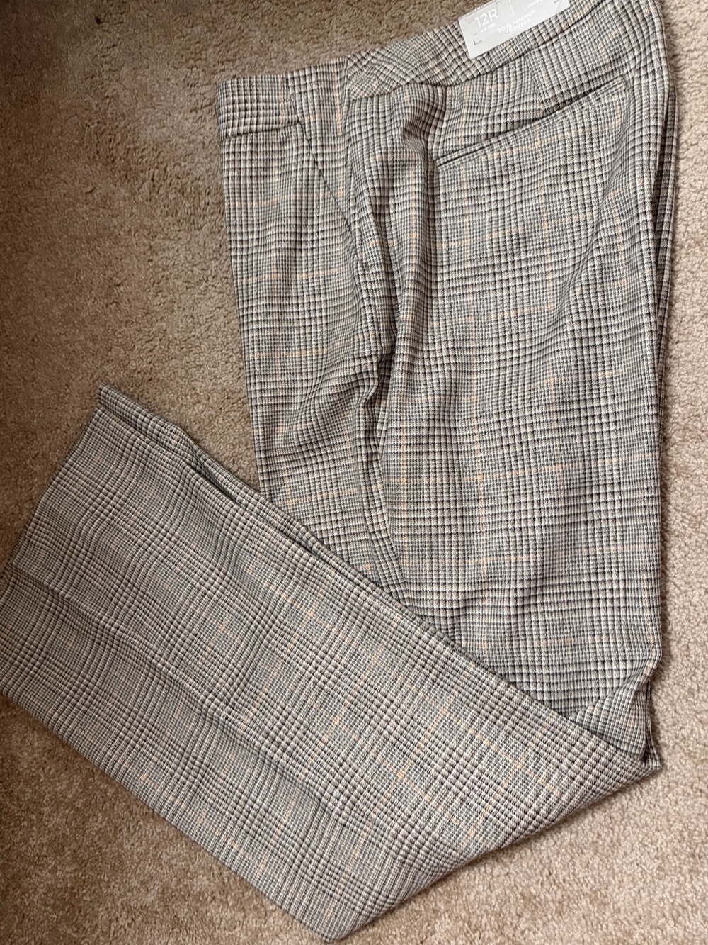 Chico's Gray and Tan Glen Plaid Dress Trousers